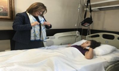 Küçük Ezgi’nin İlk Ziyaretçisi Başkan Şahin Oldu