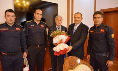 İTFAİYE PERSONELİNDEN VALİ KABAN’A ZİYARET