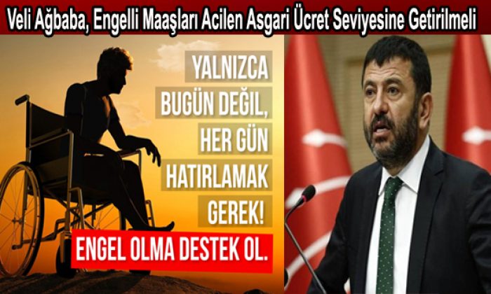 Veli Ağbaba, Engelli Maaşları Acilen Asgari Ücret Seviyesine Getirilmeli