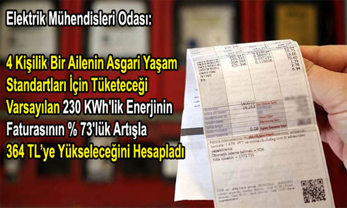 4 Kişilik Bir Ailenin Elektrik Faturası 364 Liraya Çıkacak