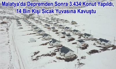 Malatya’da Depremden Sonra 3.434 Konut Yapıldı,14 Bin Kişi Sıcak Yuvasına Kavuştu