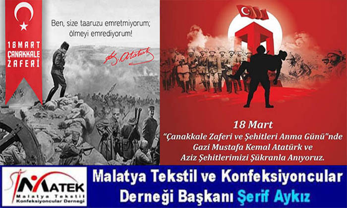Başkan Şerif Aykız, Çanakkale Deniz Zaferi’nin 107. Yıl Dönümü Kutlu Olsun
