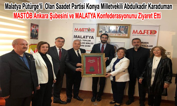 Milletvekili Karaduman’dan Ankara Pütürgeliler Derneğine Ziyaret