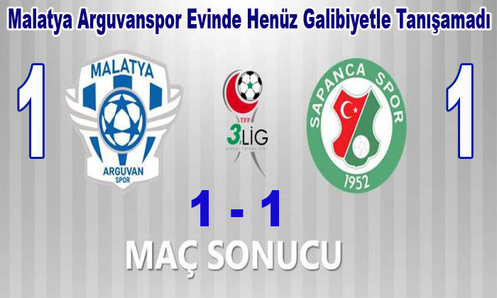Malatya Arguvanspor Sahasında Henüz Galibiyetle Tanışamadı. 1 – 1