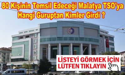 80 Kişinin Temsil Edeceği Malatya TSO’ya Hangi Guruptan Kimler Girdi ?