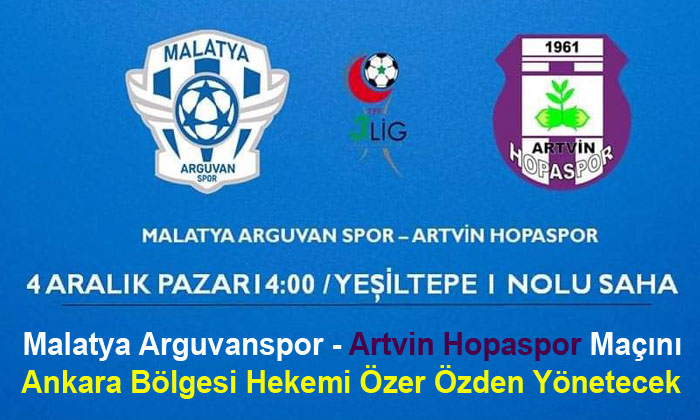 Malatya Arguvanspor – Artvin Hopaspor Maçı 04 Aralık Pazar Günü Saat 14:00’da