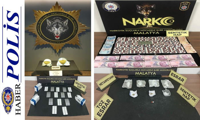 Malatya Narkotik Polisi Uyuşturucu Tacirleri ve Sokak Satıcılarına Göz Açtırmıyor