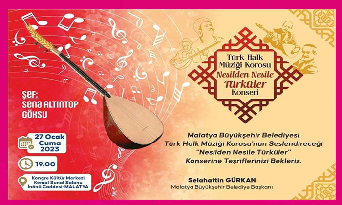 27 Ocak Cuma Günü Saat 19.00’da ‘Nesilden Nesile Türküler’ Konseri Düzenlenecek