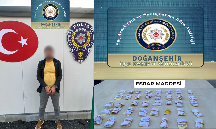 Doğanşehir’de 1 Kişi  Satışa Hazır 39 Paket Esrar Maddesi İle Birlikte Yakalandı