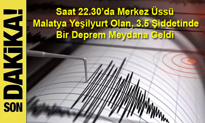 Saat 22.30’da Merkez Üssü Yeşilyurt Olan, 3.5 Büyüklüğünde Bir Deprem Meydana Geldi