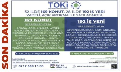 TOKİ 32 İlde 169 Konut, 28 İlde 192 İş Yeri Satacak