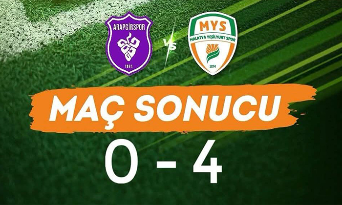 Malatyaspor Yeşilyurtspor, Arapgirspor’u 4-0 Yenerek Liderliğini Sürdürdü