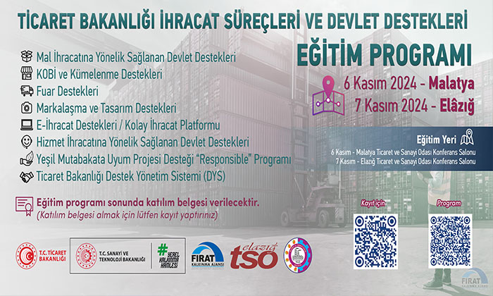 <strong>Ticaret Bakanlığı İhracat Süreçleri ve Devlet Destekleri Eğitim Programı Başlıyor</strong>