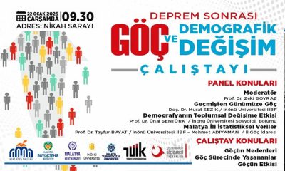 Deprem Sonrası Malatya’da Göçün Tüm Yönleriyle Etkileri Çalıştayı Yapılacak