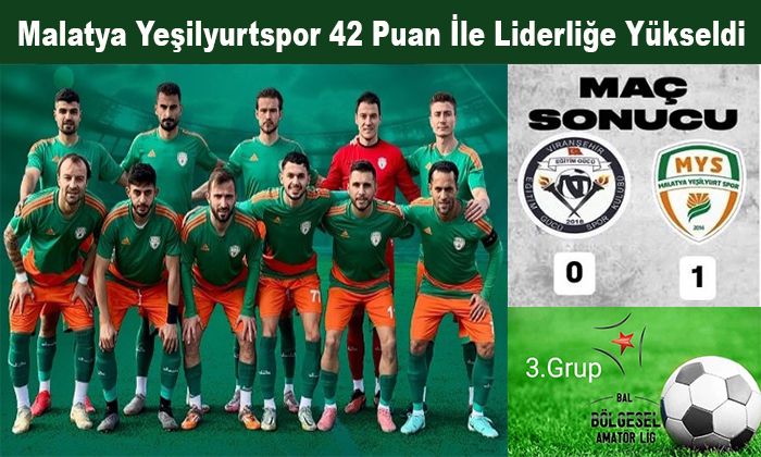 Viranşehir Eğitimgücüspor’u 1 – 0 Yenen Malatya Yeşilyurtspor 1 Puan Farkla Liderliğe Yükseldi