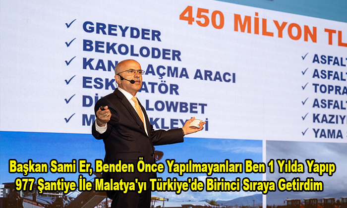 Sami Er, Benden Önce Yapılmayanları Ben 1 Yılda Yaparak Malatya’yı Şantiyeye Çevirdim