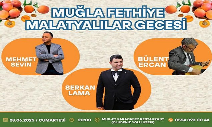 Fethiye Malatyalılar Derneği 28 Haziran Cumartesi Günü Tanıtım Gecesi Düzenleyecek