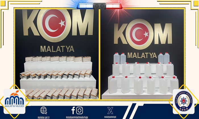 Malatya’da Kaçak 9.520 Makaron ve 80 Litre Etil Alkol Ele Geçirildi