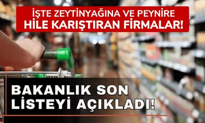 Bakanlık Açıkladı; Peynir, Pekmez ve Zeytinyağı Yerine Vatandaşa Zehir Yedirmişler